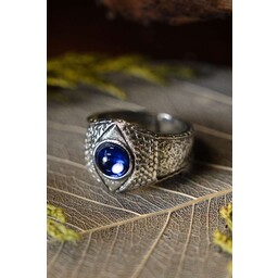 Medieval pewter ring, blue - Celtic Webmerchant
