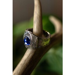 Medieval pewter ring, blue - Celtic Webmerchant