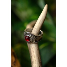 Medieval pewter ring, red - Celtic Webmerchant