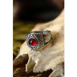 Medieval pewter ring, red - Celtic Webmerchant
