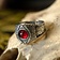 Medieval pewter ring, red - Celtic Webmerchant