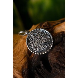 Silberner keltischer Anhänger Triskel mit Spiralen - Celtic Webmerchant