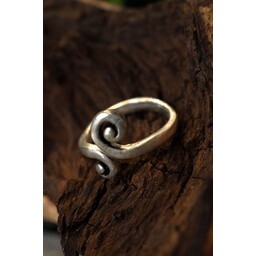Celtic ring with stylized spiral motif, silvered - Celtic Webmerchant