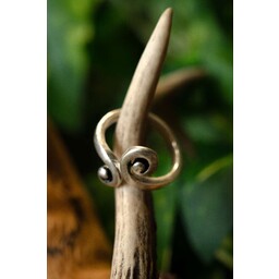 Celtic ring with stylized spiral motif, silvered - Celtic Webmerchant
