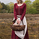 Cotehardie Christina, wijnrood - Celtic Webmerchant