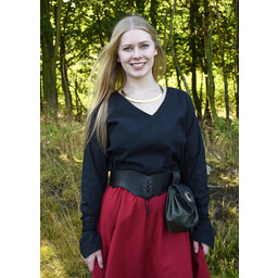 Middeleeuwse blouse Aubrey, zwart - Celtic Webmerchant