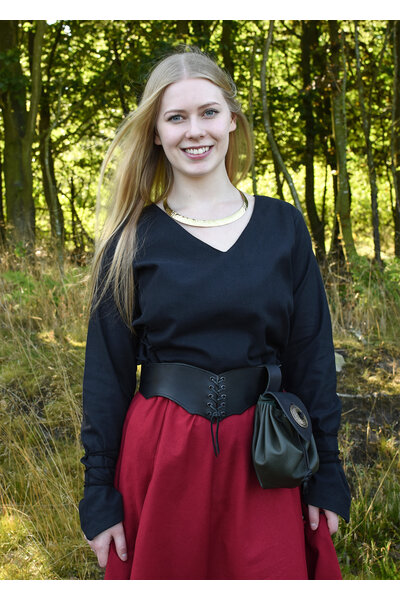 Medieval blouse Aubrey, black - Celtic Webmerchant