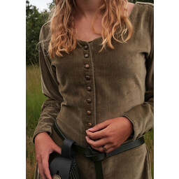 Fluwelen cotehardie Christina, groen - Celtic Webmerchant