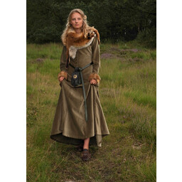 Fluwelen cotehardie Christina, groen - Celtic Webmerchant