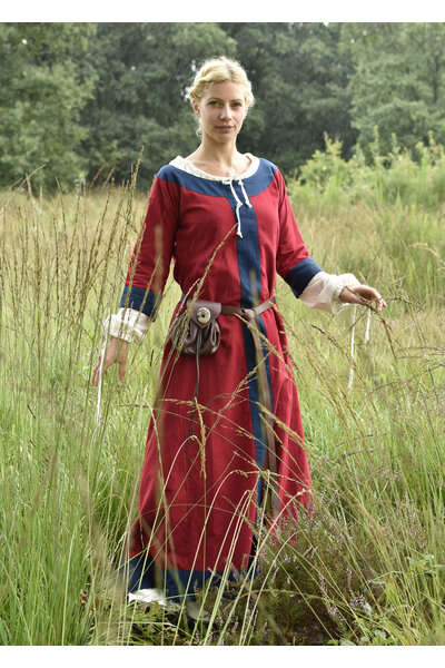 Robe médiévale (ancienne) Clotild, rouge-bleue - Celtic Webmerchant