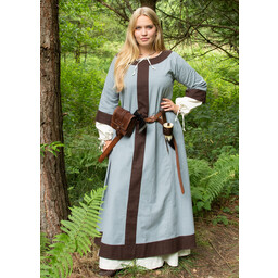 (Vroeg) middeleeuwse jurk Clotilde, blauwgrijs-bruin - Celtic Webmerchant