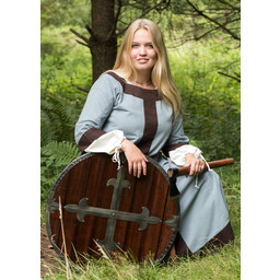 (Tidlig) middelalderlig kjole Clotild, blå grå-brun - Celtic Webmerchant