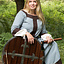 (Temprano) vestido medieval Clotild, azul gris-marrón - Celtic Webmerchant