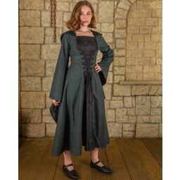 Robe médiévale Ophelia, vert-noir - Celtic Webmerchant