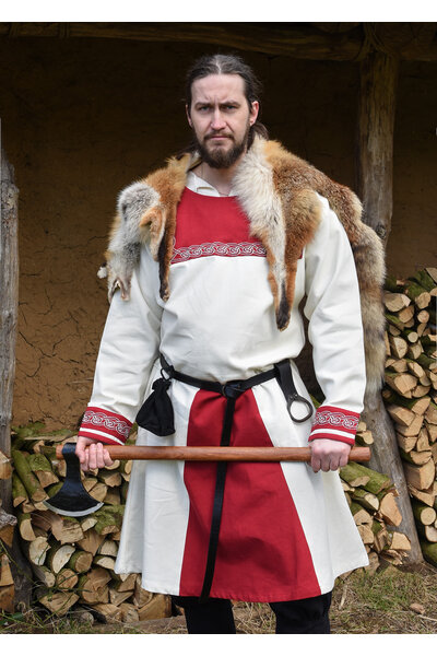 Túnica vikinga Viborg, rojo natural - Celtic Webmerchant