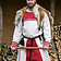 Viking tunic Viborg, natural-red - Celtic Webmerchant