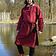 Thorsberg tunic herringbone motif, red - Celtic Webmerchant