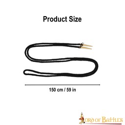 Snören med aiglets 150 cm, set om 5, svart - Celtic Webmerchant