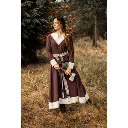 Sukienka wikingów Estrid, brązowo-naturalna - Celtic Webmerchant