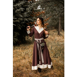 Sukienka wikingów Estrid, brązowo-naturalna - Celtic Webmerchant