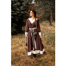 Sukienka wikingów Estrid, brązowo-naturalna - Celtic Webmerchant