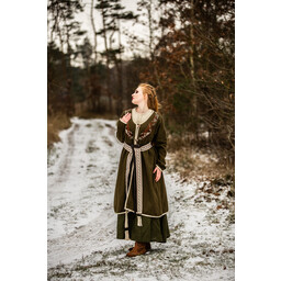 Kaftan wikinga Skadi w kolorze oliwkowym - Celtic Webmerchant