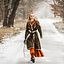 Kaftan wikinga Skadi w kolorze oliwkowym - Celtic Webmerchant