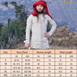 14de eeuwse pourpoint Charles de Blois, linnen,  naturel - Celtic Webmerchant