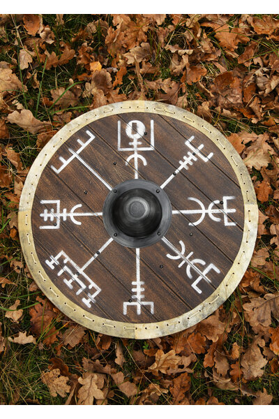 Wikingerschild Vegvisir mit Rohleder - Celtic Webmerchant