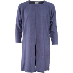 Medieval tunic Sigeric, herringbone pattern, blue - Celtic Webmerchant