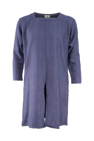 Middeleeuwse tuniek Sigeric, vissegraatmotief, blauw - Celtic Webmerchant