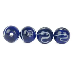 Perle di vetro vichinghe Gotland, set di 3, blu - Celtic Webmerchant