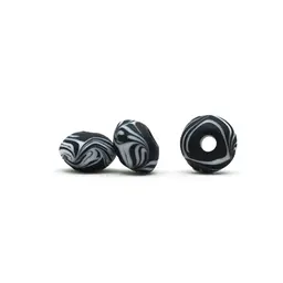 Viking glass bead Gotland, black-white - Celtic Webmerchant