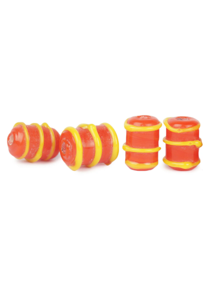 Cuenta de vidrio vikingo Birka, juego de 5, rojo - Celtic Webmerchant