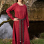 Viking dress Helga, linen, red - Celtic Webmerchant