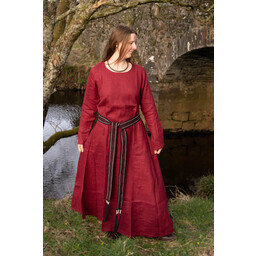 Viking dress Helga, linen, red - Celtic Webmerchant