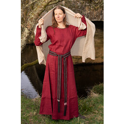 Viking dress Helga, linen, red - Celtic Webmerchant