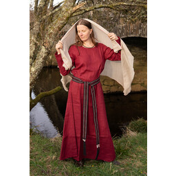Viking dress Helga, linen, red - Celtic Webmerchant
