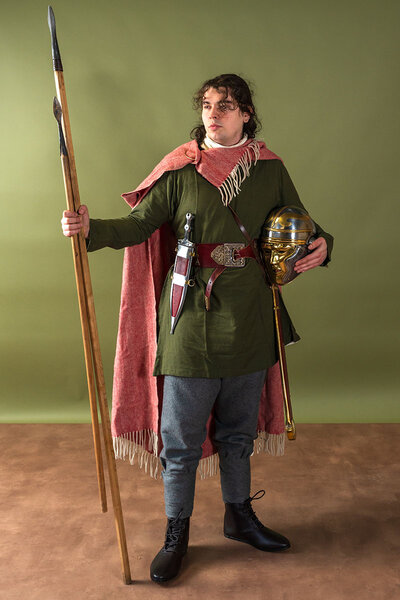 Túnica vikinga de lino Ragnar, verde - Celtic Webmerchant