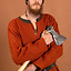 Diamant twill tunika, 100% ull, orange-röd - Celtic Webmerchant