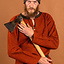 Diamant twill tunika, 100% ull, orange-röd - Celtic Webmerchant