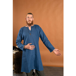 Tunika vichinga Eirik, lino, blu - Celtic Webmerchant