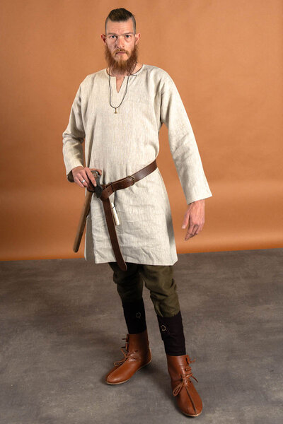 Viking tuniek Eirik, linnen, naturel - Celtic Webmerchant