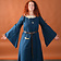 Mittelalterliches Gothic Kleid Iseult, blau - Celtic Webmerchant