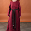 Viking dress Helga, linen, red - Celtic Webmerchant