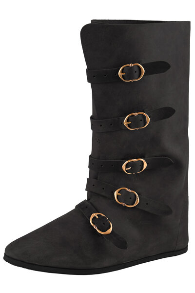 Medieval boots with buckles, black - Celtic Webmerchant