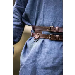 Double belt Ubbe, dark brown - Celtic Webmerchant