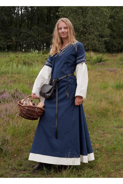 Gothic dress Fiona, blue-natural - Celtic Webmerchant