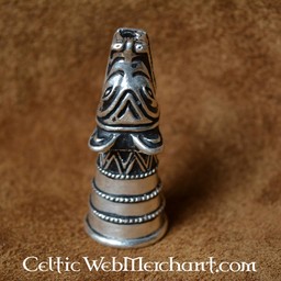 Drinkhoorndecoratie met wolfskop zilver - Celtic Webmerchant