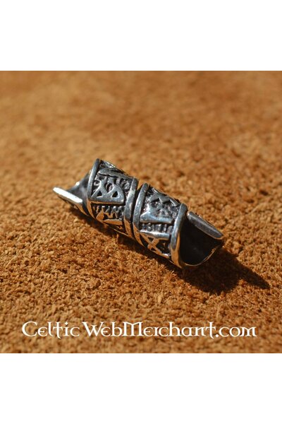 Silber beardbead mit Runeninschriften - Celtic Webmerchant